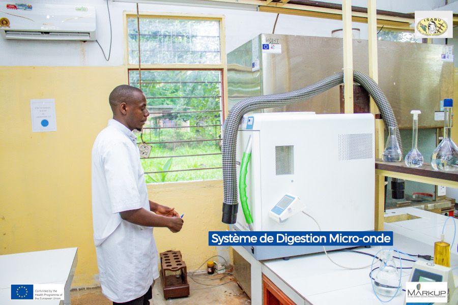 Burundi Laboratory with Lab Technician in white jacket